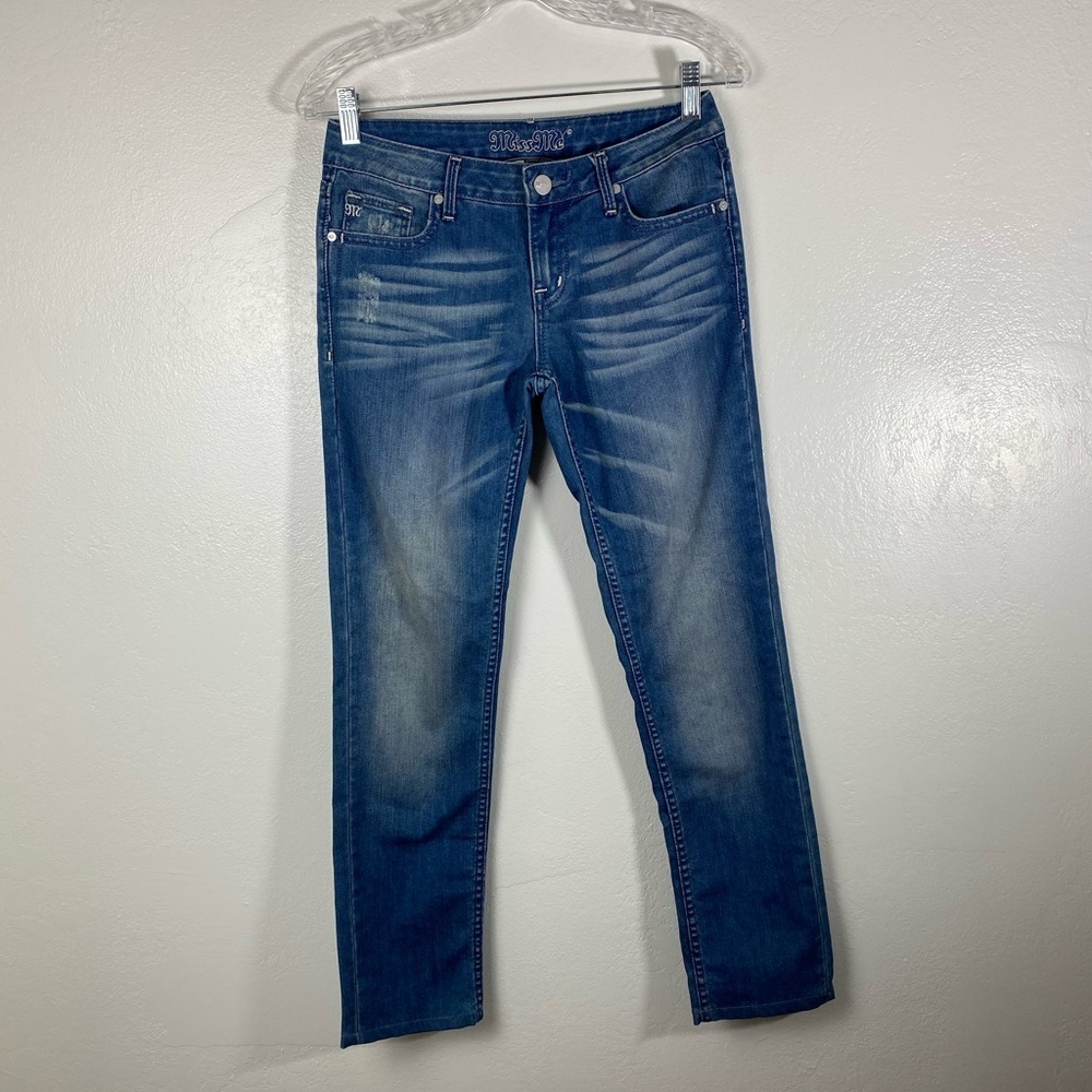 Miss‎ me Nicole Blue Low Rise Skinny Blue Distressed Denim Jeans Women’s size 27